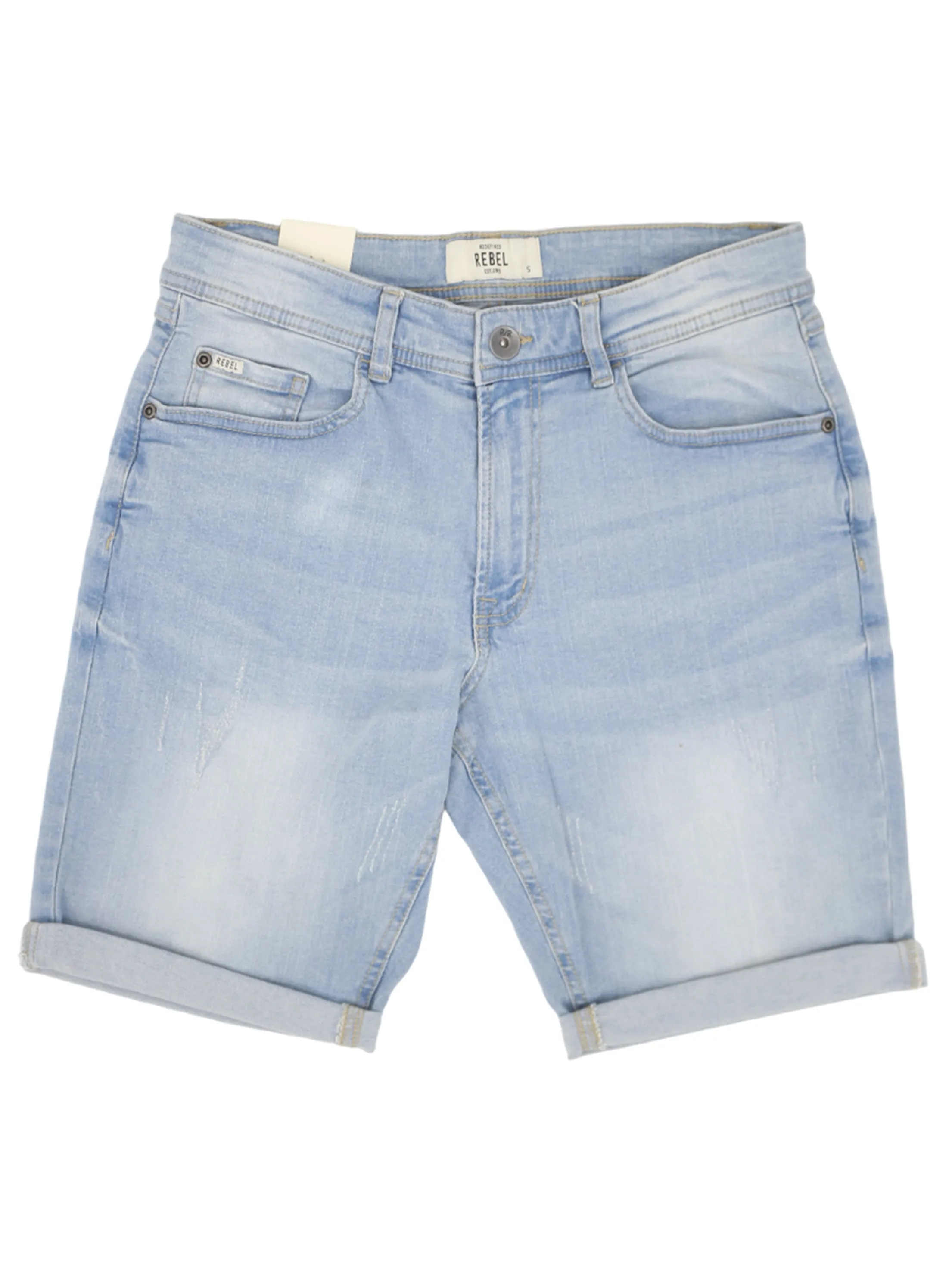 Men's Washed Denim Short,Light Blue Quick Layer