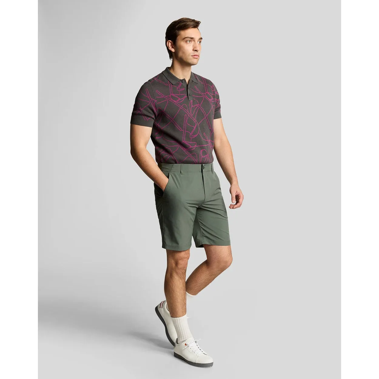 Lyle & Scott 5 Pocket Golf Shorts - Cactus Green Hassle free maintenance Stretchable Fit