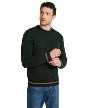 Aran Mens Inishbeg Stripe Crewneck Merino Sweater EcoFriendlyMaterial Active Wear