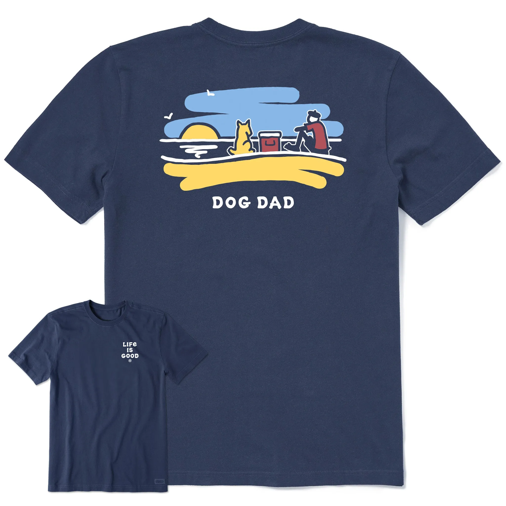 Layering Wear Men's Jake Beach Dog Dad Short Sleeve Tee