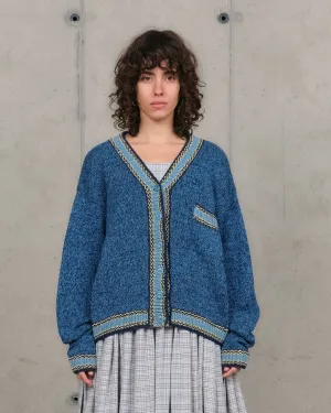 Bulb Knit Cardigan - Twisted Indigo Wrinkle Resistant Relaxed Warmth