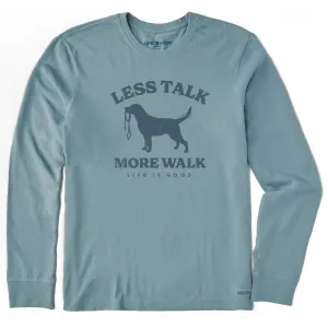 Men's Less Talk More Walk Long Sleeve Crusher Tee Organic Cotton Construction High-End Quality