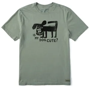 Men's Is My Dog Cute? Short Sleeve Tee Flexible Design Reinforced Collar