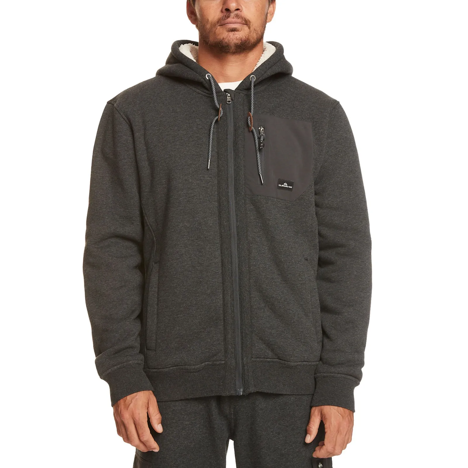 Tweed Layer Relaxed Quiksilver Mens Out There Full Zip Hooded Jacket- Grey Heather