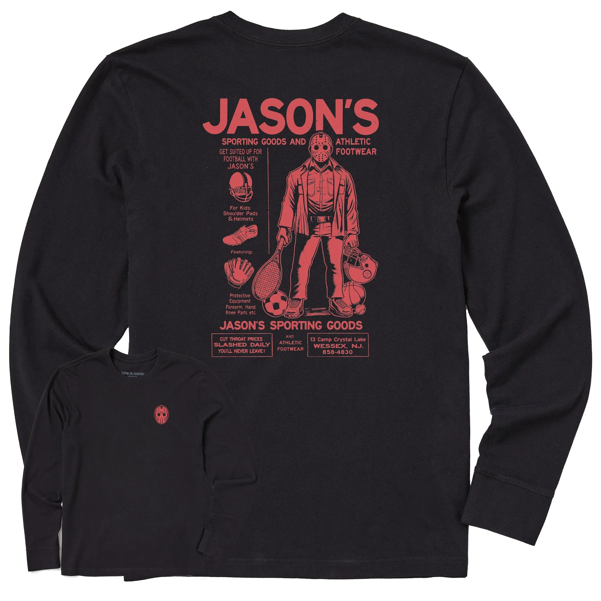 Men's Jason's Sporting Goods Long Sleeve Crusher Tee Heathered Texture TaglessDesign