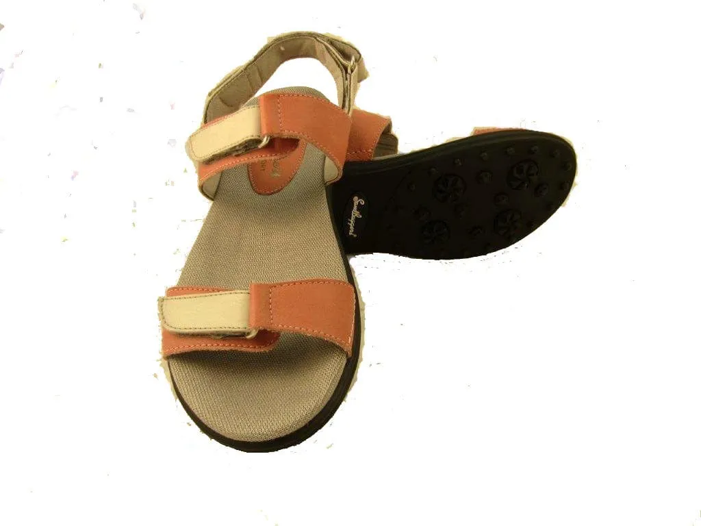 Sandbaggers: Women's Golf Sandals - Lola Coral Dynamic Stability Beginner Friendly