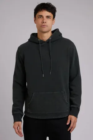 Curved Hem Hoody Dark Green Comfortable Layer