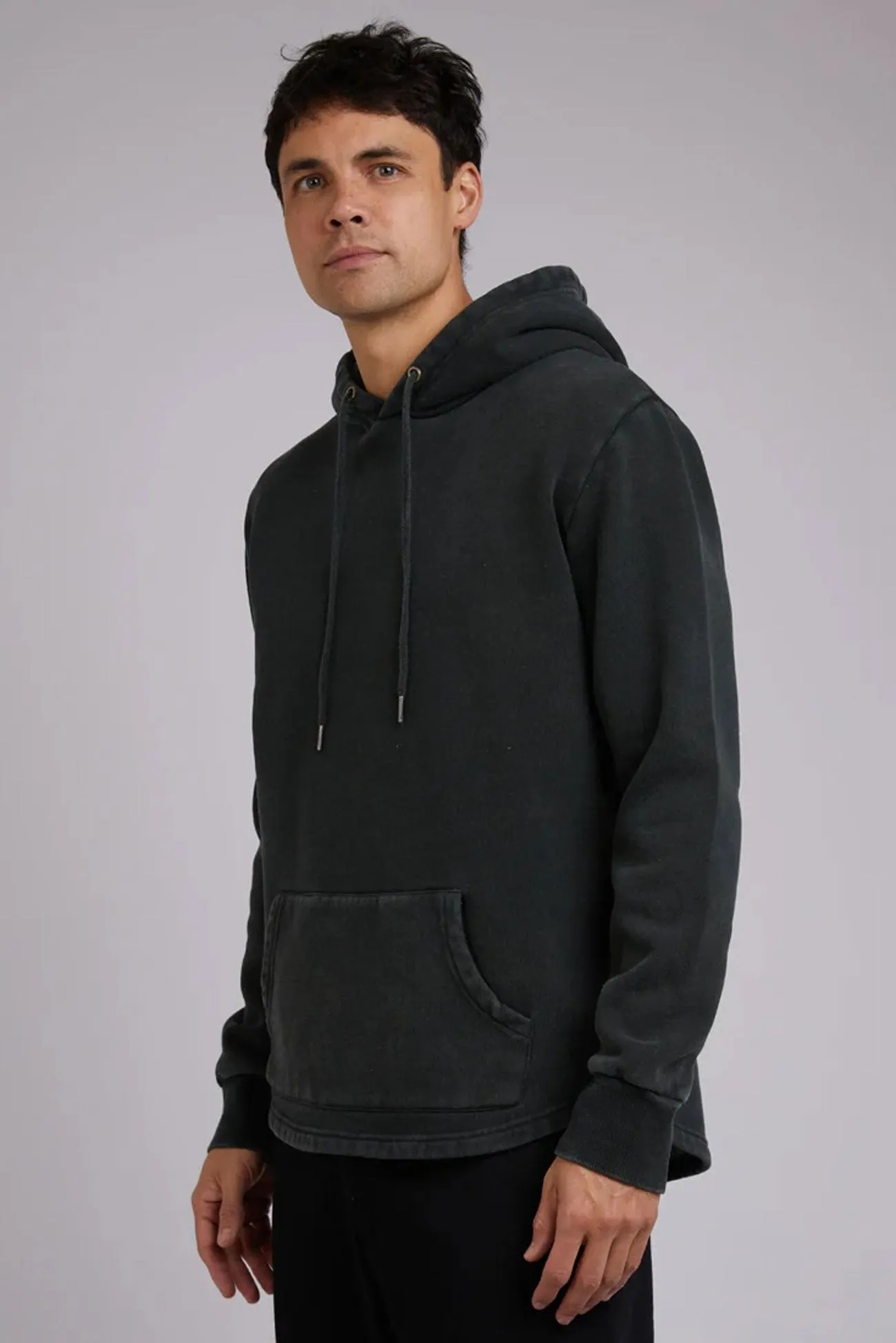 Curved Hem Hoody Dark Green durability test Relaxed Layer
