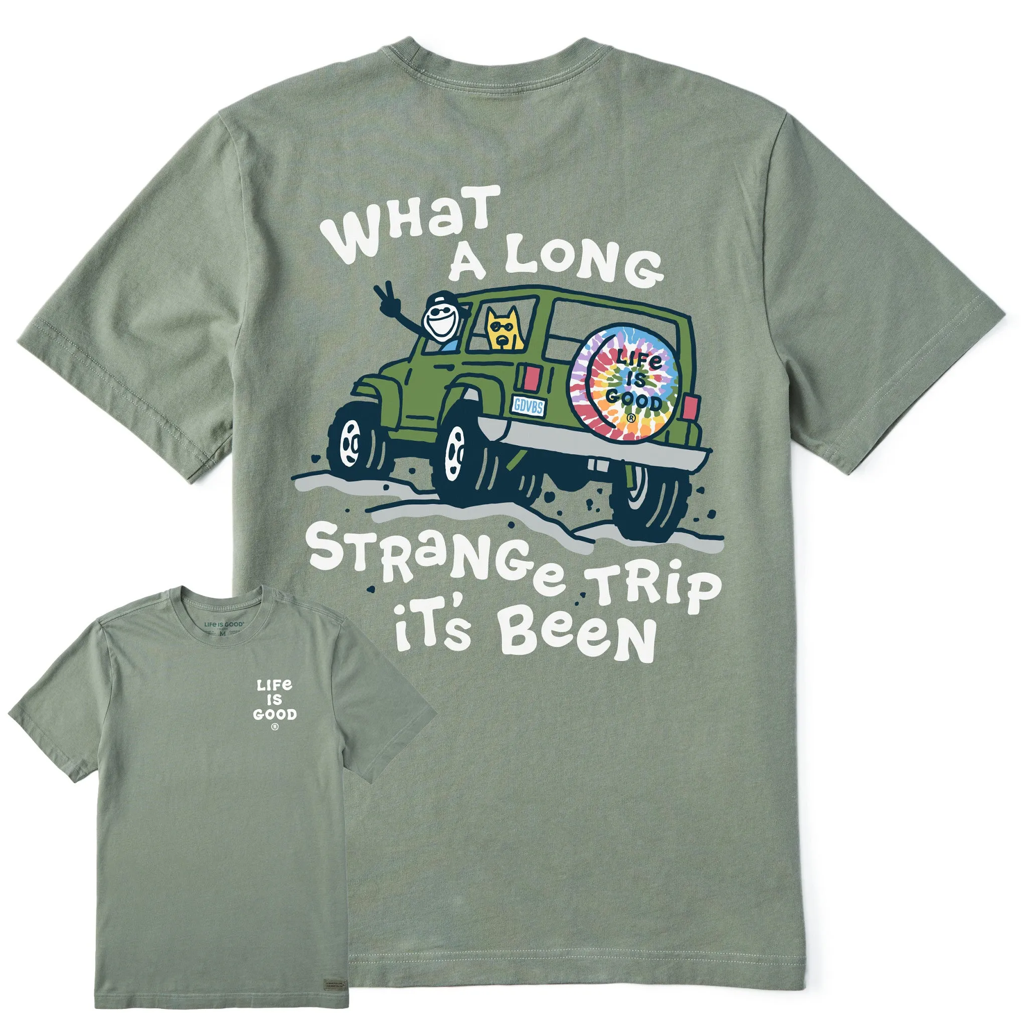 Men's Jake and Rocket Strange Trip Short Sleeve Tee Trendy Look Seasonal Staple