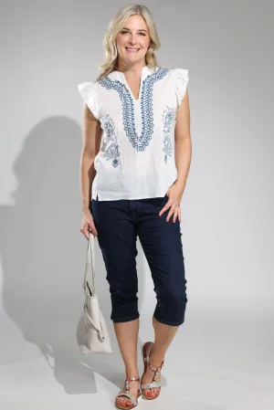 Twin Lakes Denim Mid Calf Jeans | DARK INDIGO | 6504A1 Quick Dry Weave Technology Trend Setter Home Comfort