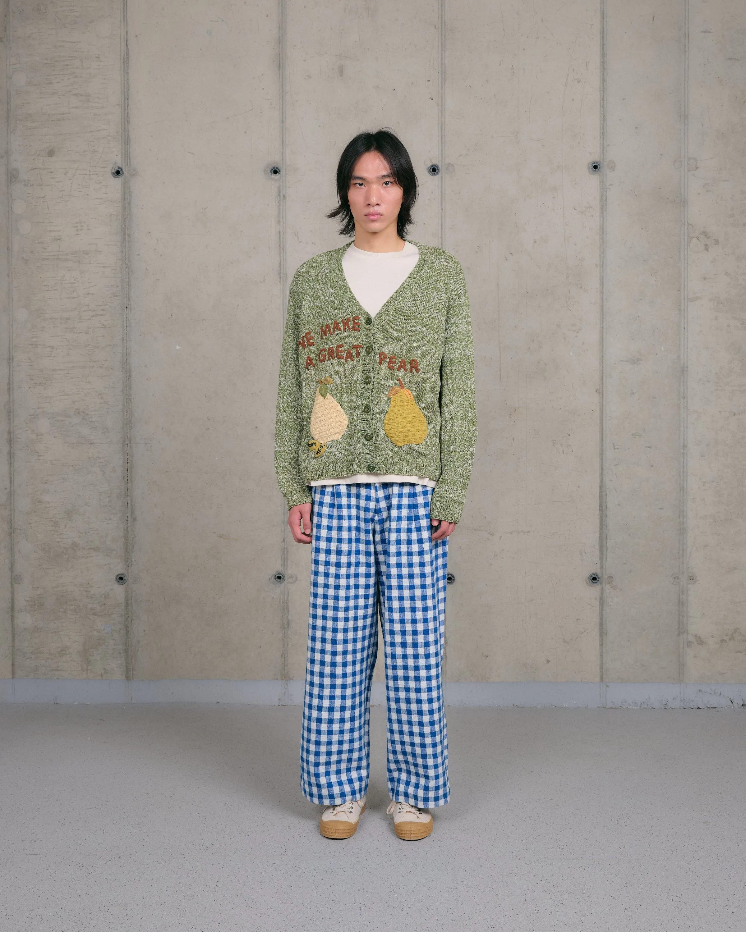 Layer Comfort Fresh Trend Twinsun Knit Cardigan - Green Pears