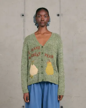 Twinsun Knit Cardigan - Green Pears Crisp Design