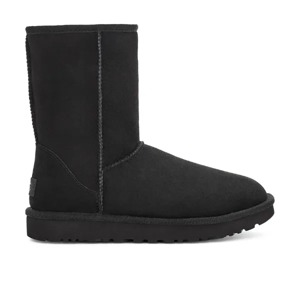 UGG Women's Classic Short II Boot Black Pull On Style Hiking