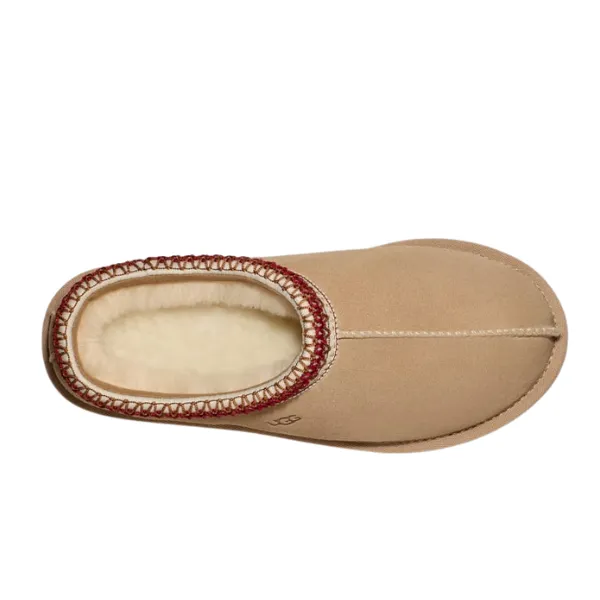 UGG Women's Tasman Slipper Sand/Dark Cherry Seamless Comfort City Walking Outdoor Mission