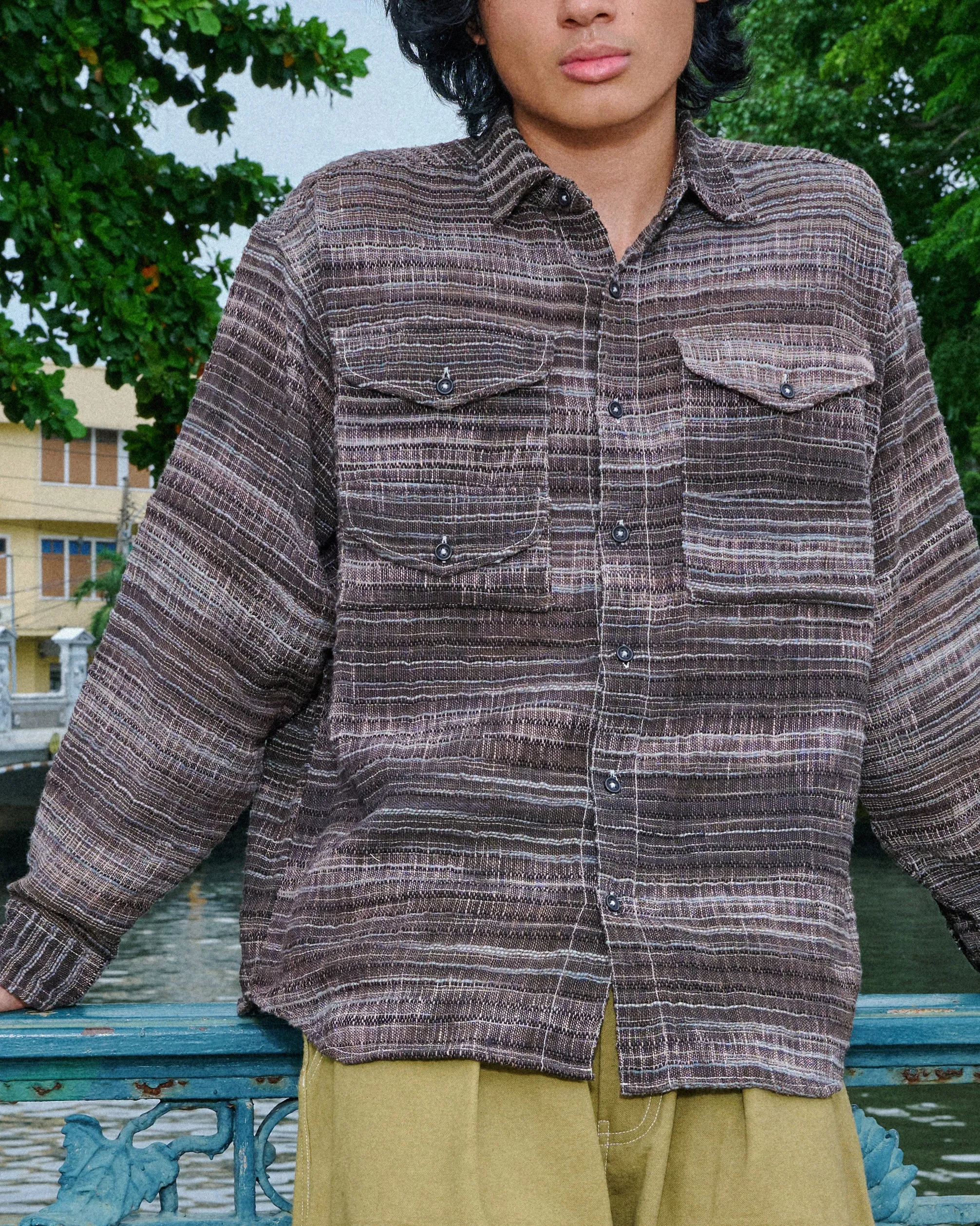 Harvest Shirt - Grey Handloom Sleek Comfort Fit