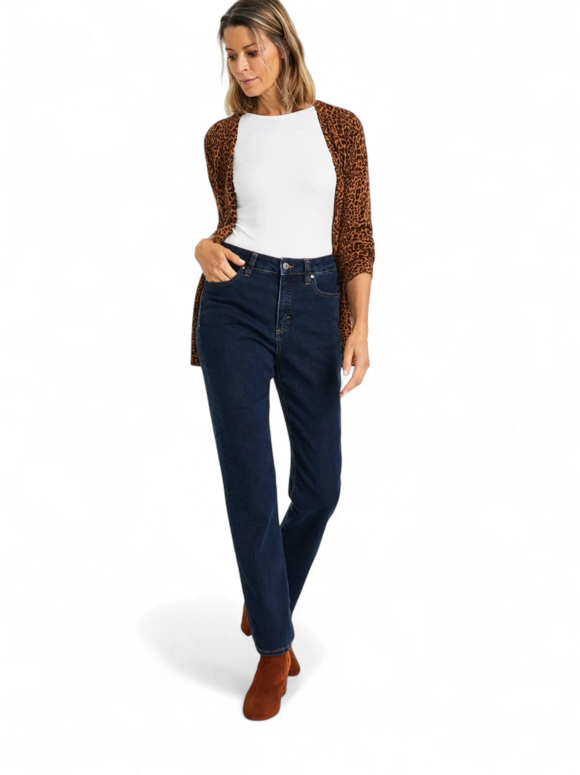 Travel Essential Women's Plain Jeans,Navy