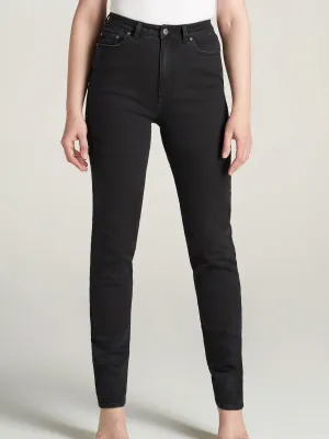 Women's High Rise Jeans Pant,Black Crosshatch Stitching