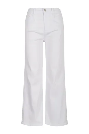 Wide leg Coloured Denim Short Jeans | WHITE | 6908AR classic clothing