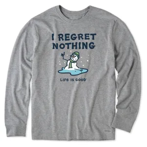 Men's I Regret Nothing Snowman Long Sleeve Crusher Tee Fashionable Look