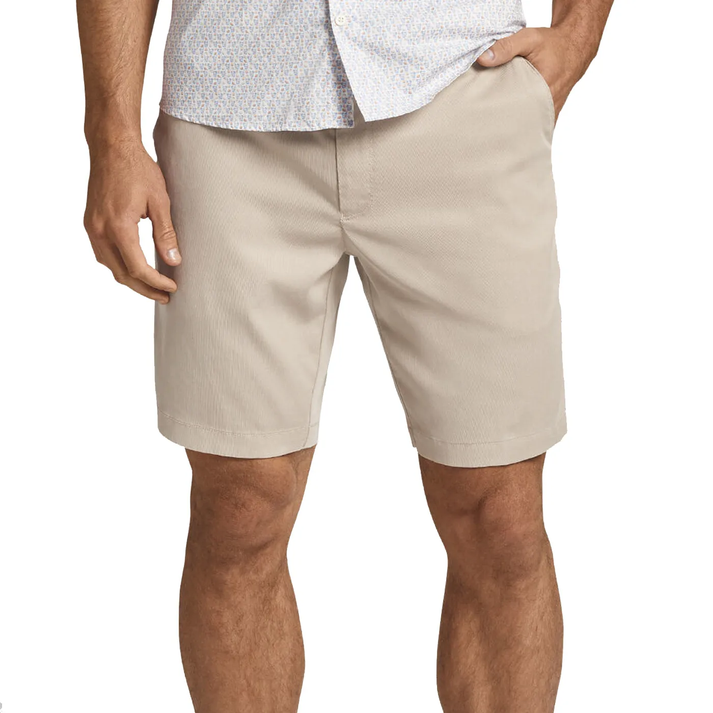 Peter Millar Bedford Cotton Blend Golf Short - Kahki UPF Protection