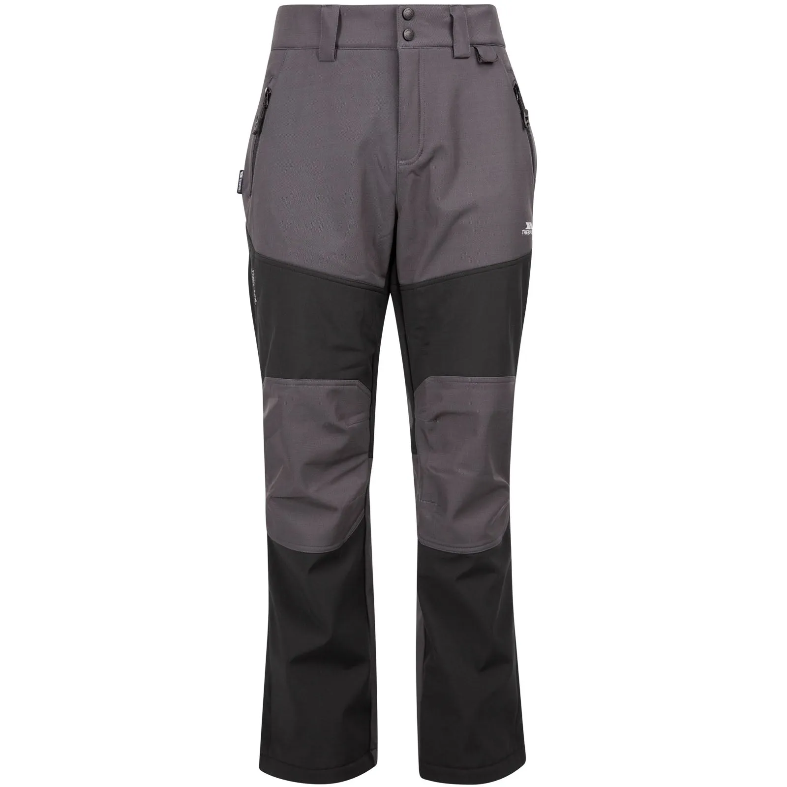Trespass Mens Marco Softshell Waterproof Walking Trousers Metallic accents Blackout fabric