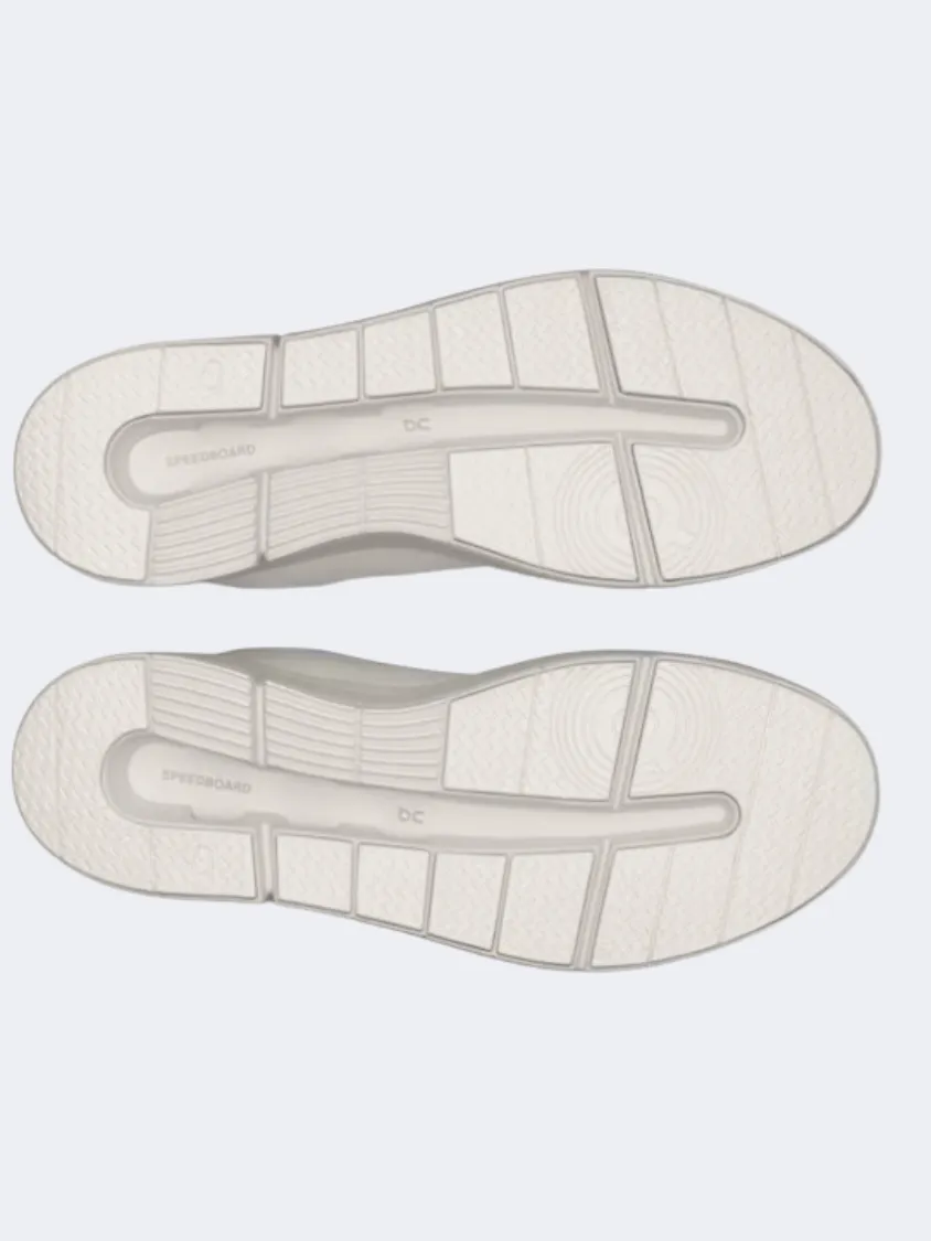 On The Roger Advantage Women Tennis Shoes White/Undyed Long Lasting Outsole Durability Mid Top