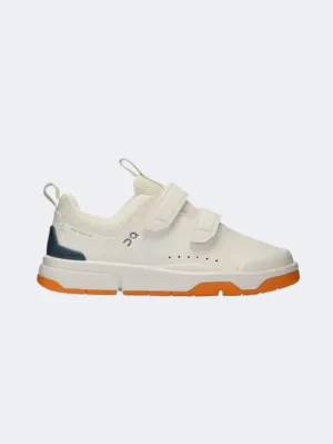 Scandi Clean On The Roger Ps Boys Tennis Shoes Ivory/Orange