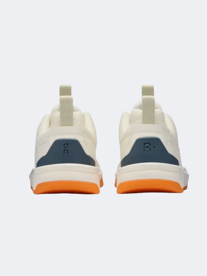 Pure Black Anti Slip Outsole On The Roger Ps Boys Tennis Shoes Ivory/Orange
