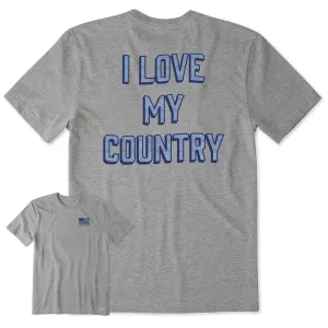 Reinforced Shoulder Men's I Love My Country Short Sleeve Tee