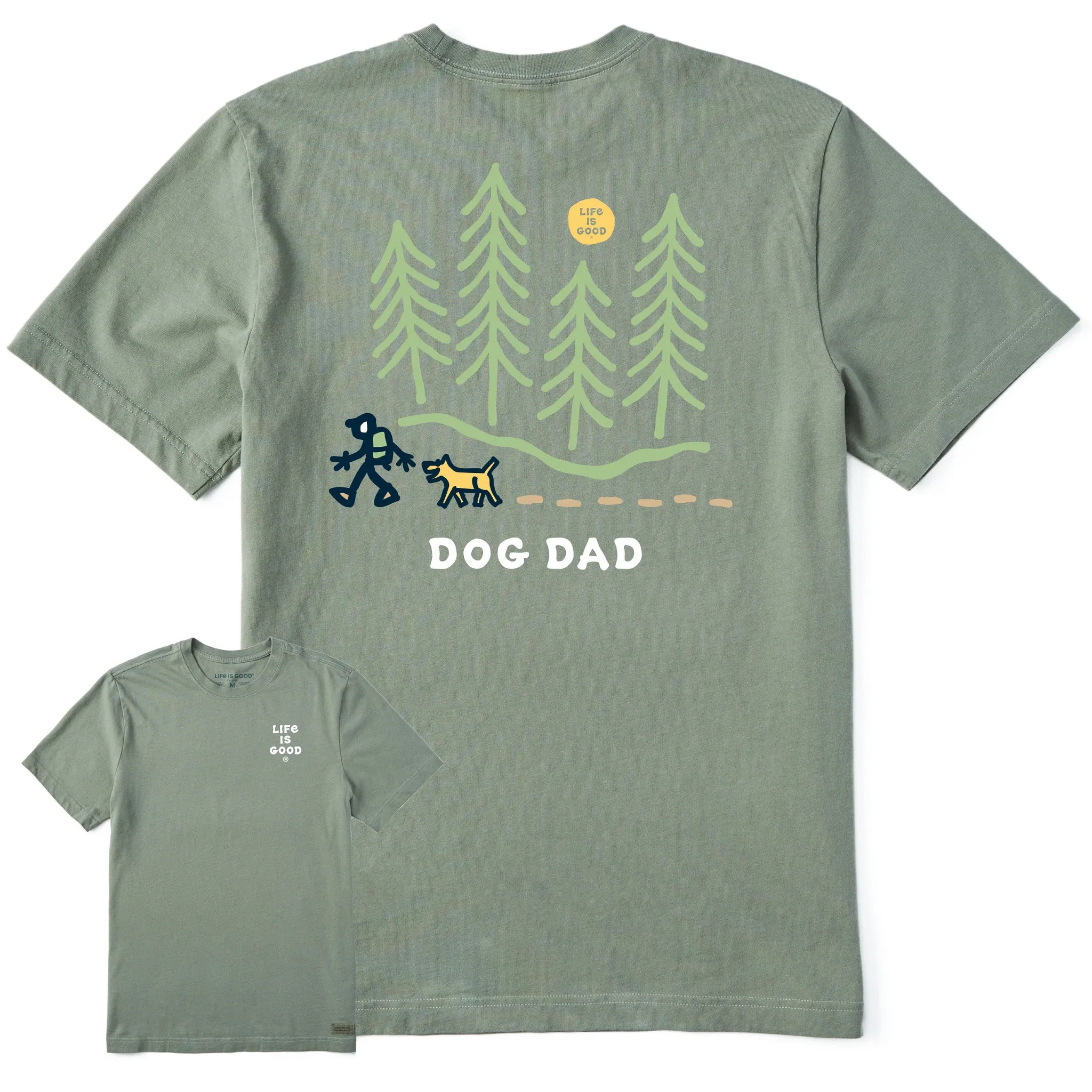 Men's Jake Hike Dog Dad Short Sleeve Tee Durable Ribbed Hem Sleek And Stylish
