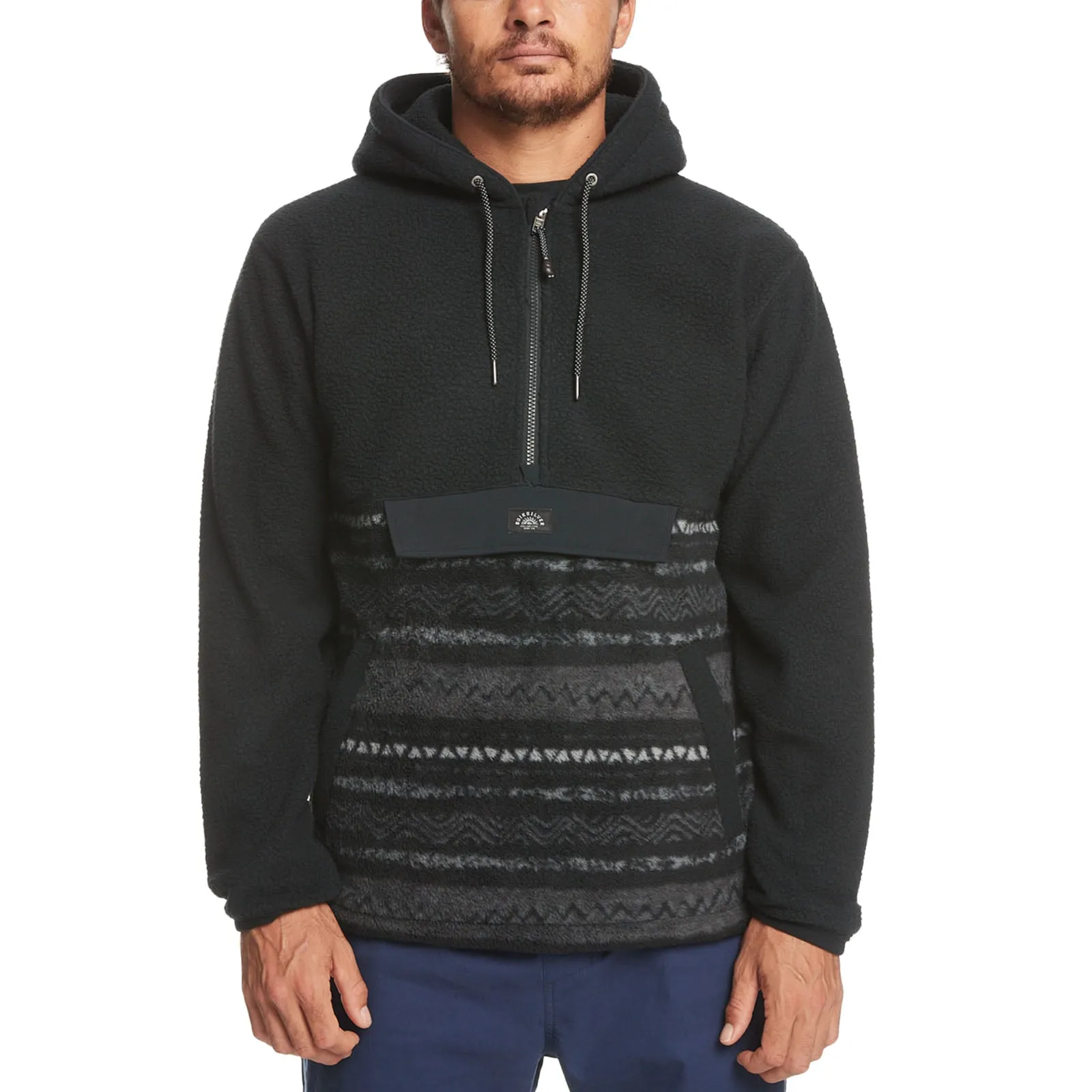 Quiksilver Mens Clean Coast Half Zip Hoodie - Black Brand Reputation Chic Hoodie