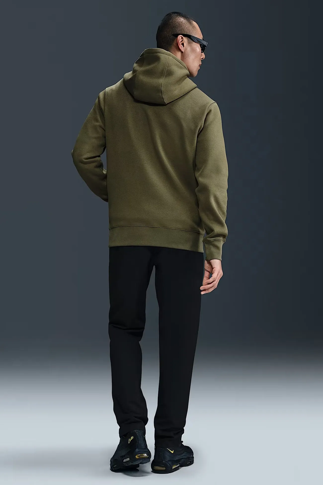 Relaxed Style Winter Comfort Nike Club BB Pullover Fleece Hoodie Medium Olive White