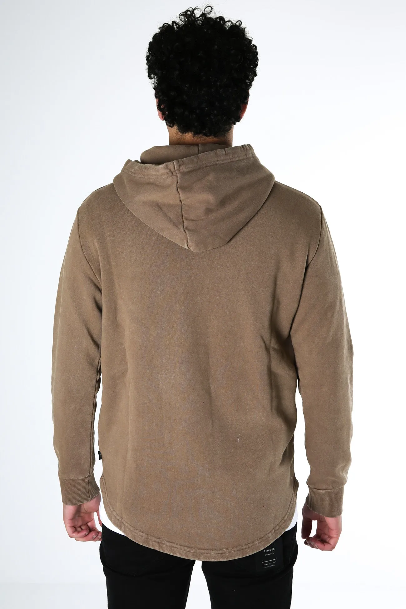 product generic practicality Curved Hem Hoody Brown