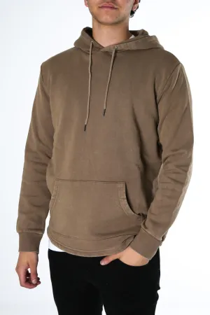 Curved Hem Hoody Brown Light Color