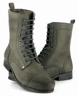 Vintage Boot in Grey from Vegetarian Shoes BreathableMesh Chunky Sole