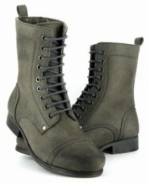 Vintage Boot in Grey from Vegetarian Shoes BreathableMesh Chunky Sole
