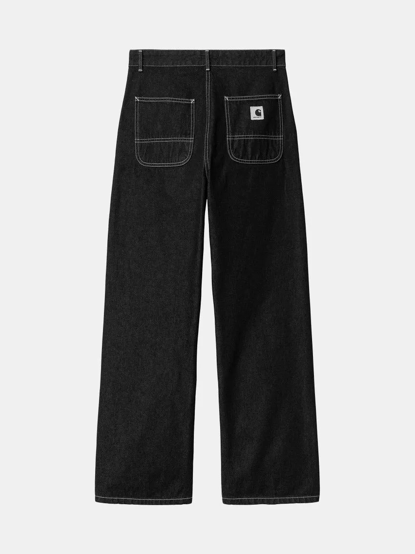 W Simple Pants Black Rinsed Basic Attire