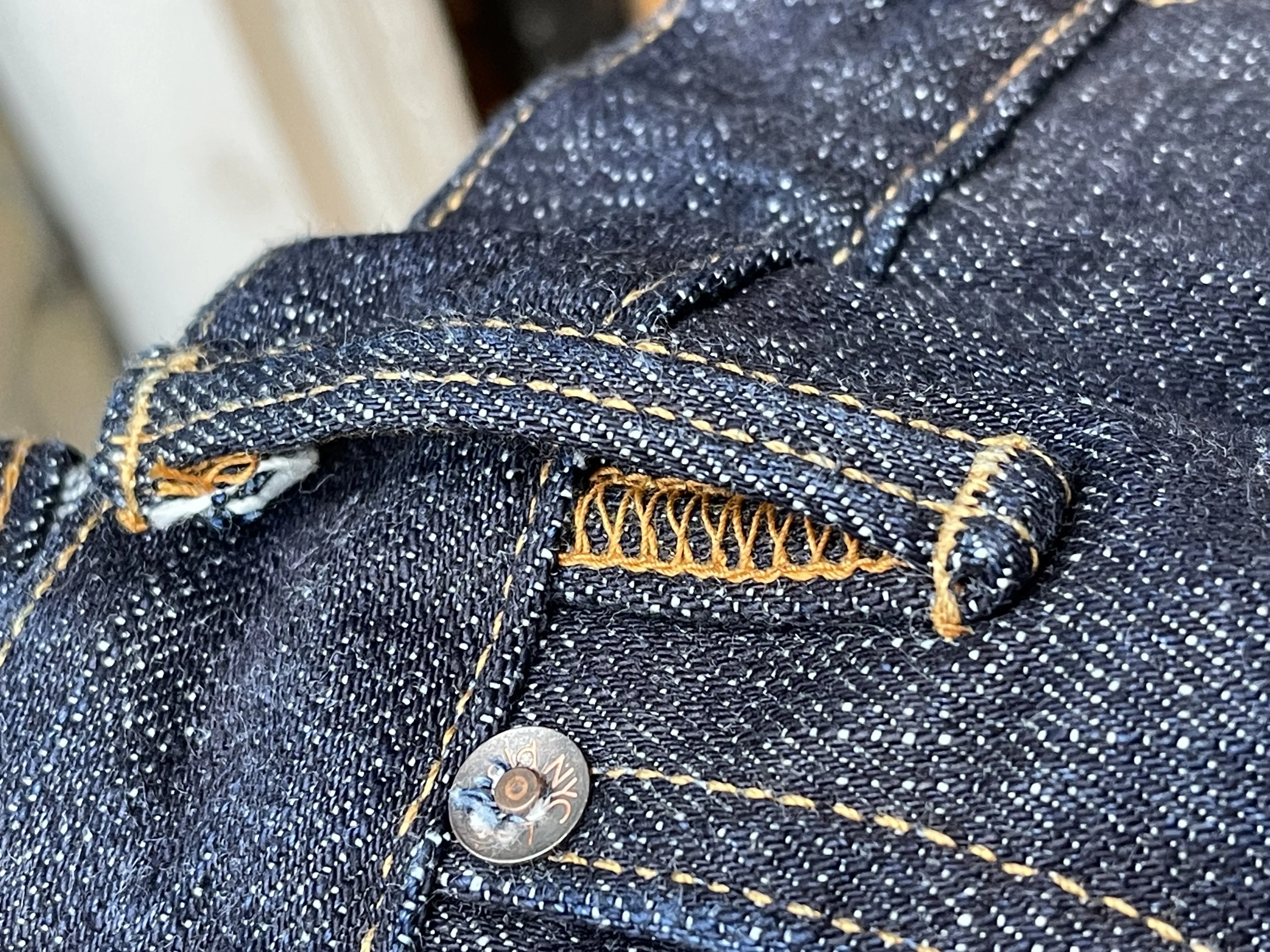 Contemporary Look Mid Rise Greaser Loom State(Shrink to Fit) 18 oz denim from Collect Mills Japan