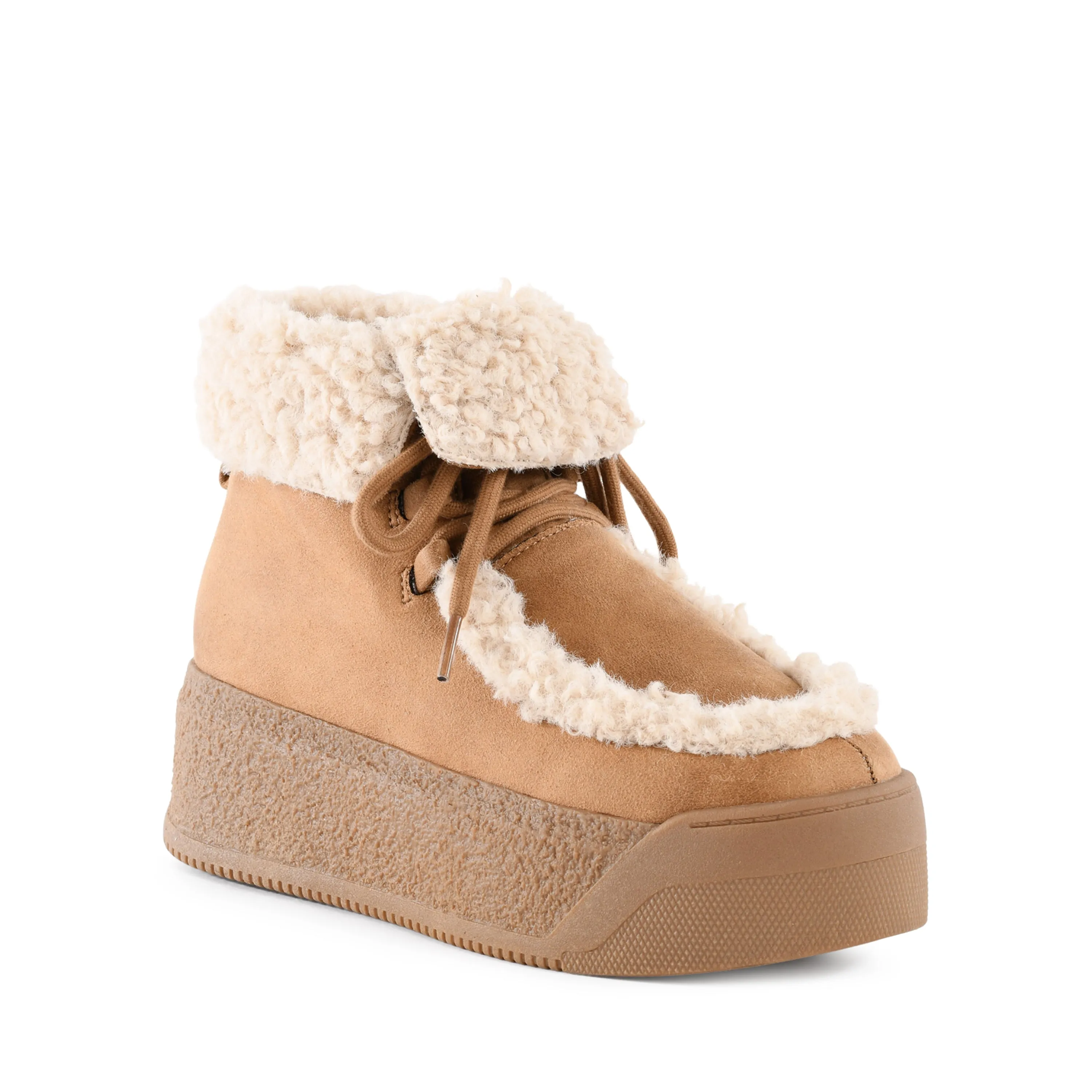 Stylish Design Feather Light Daily Walks Warm and Fuzzy Boot in Tan from BC Footwear