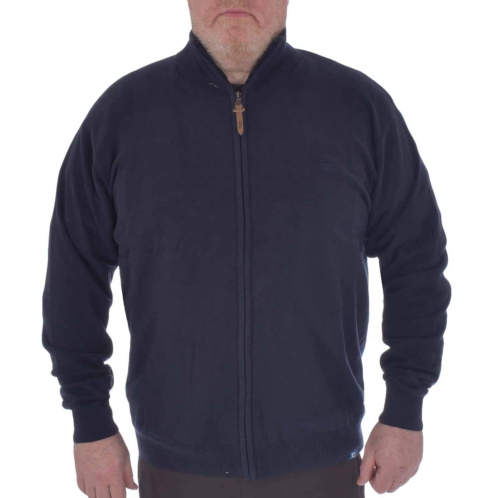 anti pill coating product rhinestone glamour D555 Mens Buddy Big & Tall Kingsize Full Zip Sweater - Black