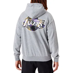 loop accents New Era Mens Los Angeles Lakers Infill Team Logo Oversized Hoodie - Black