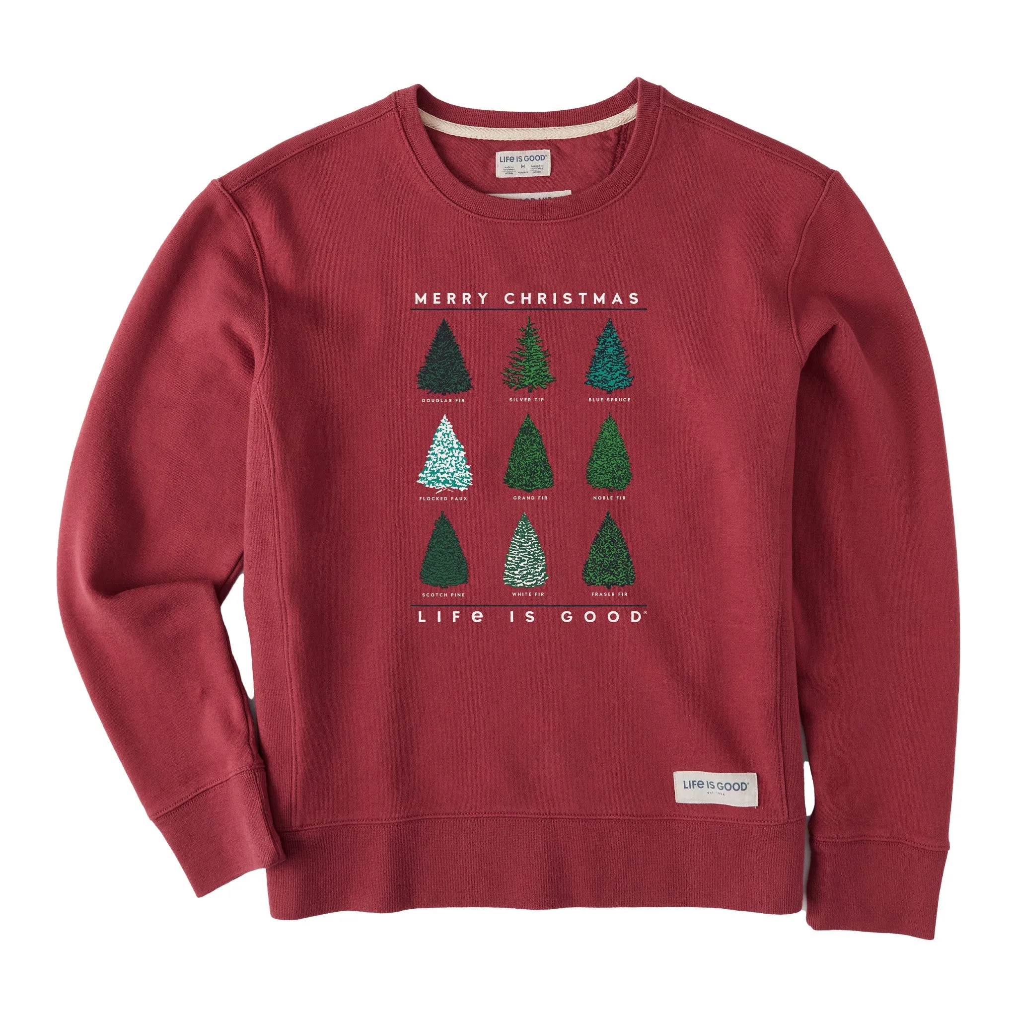 Minimal Fashion Women's Xmas Tree Grid Simply True Crew