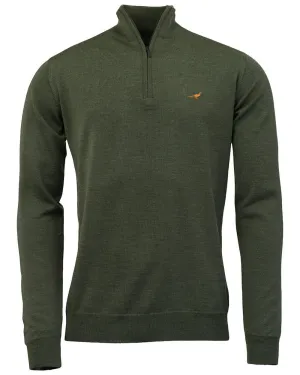 Laksen Norfolk Zip Neck Merino Sweater HighCollared Design