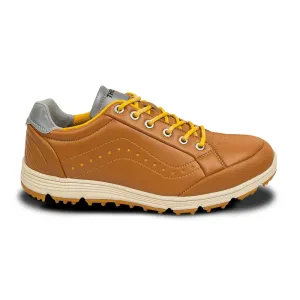 Support Tech Ask Echo G718 Men's Breathable Spikeless Golf Shoes / Brown