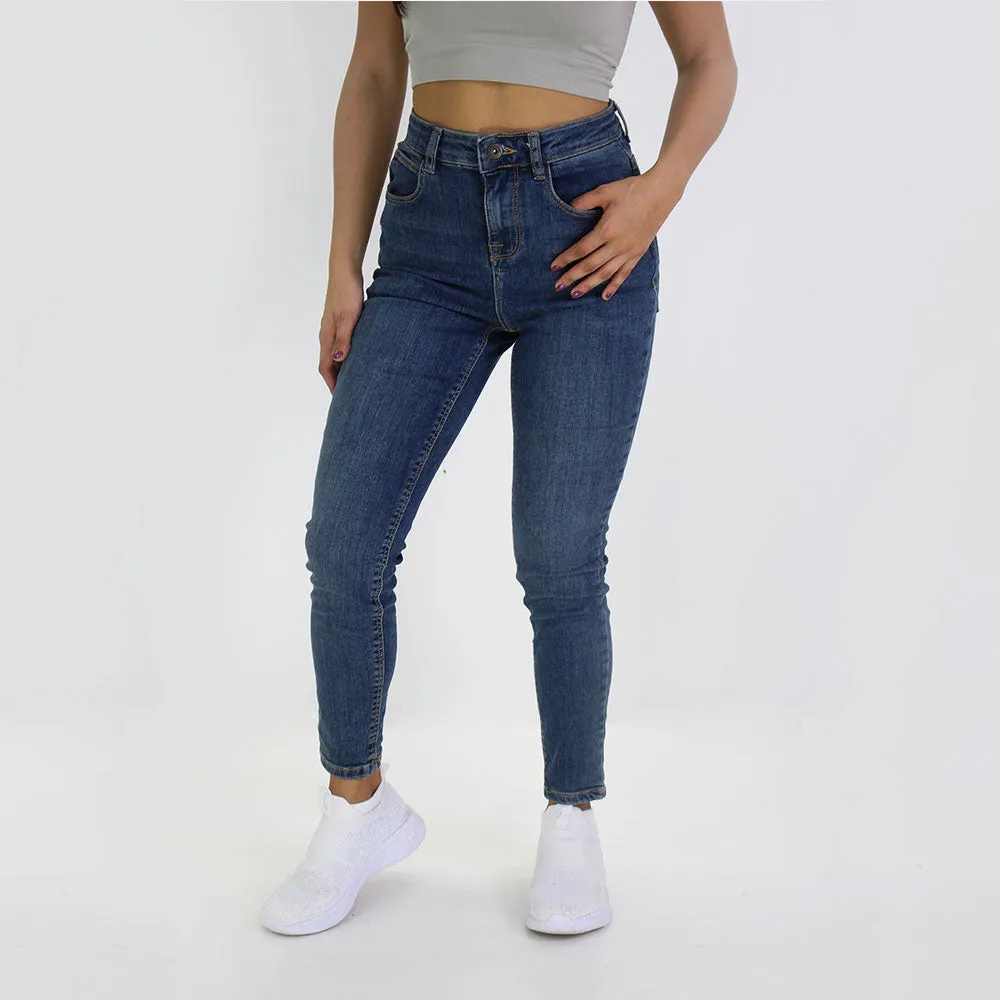 Women's High Rise Slim Leg Jeans,Blue Classic Casual Weekend Getaway Minimalist Breathable