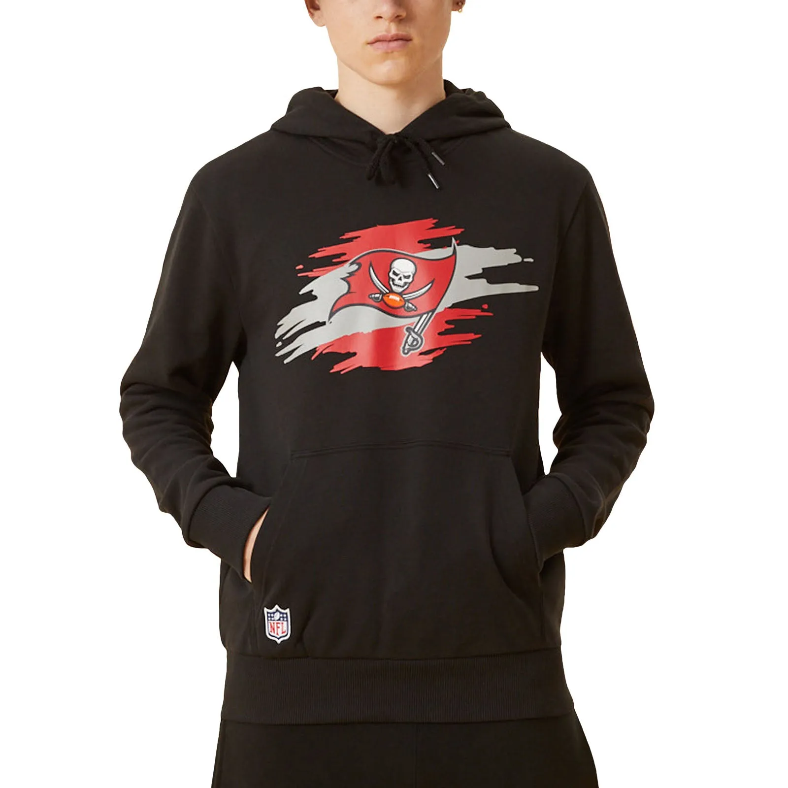 New Era Mens Tampa Bay Buccaneers NFL Tear Logo Hoodie Black Sustainable Fabric simple design
