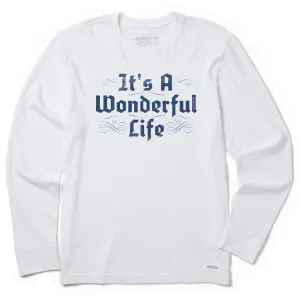 Men's Its A Wonderful Life Long Sleeve Crusher Tee Flexible stretch Breathable Wearable
