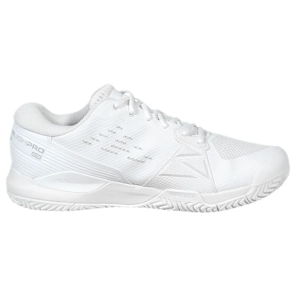 Torsion System Stability Abrasion Resistant Heel Padding Wilson Men's Rush Pro Ace - White