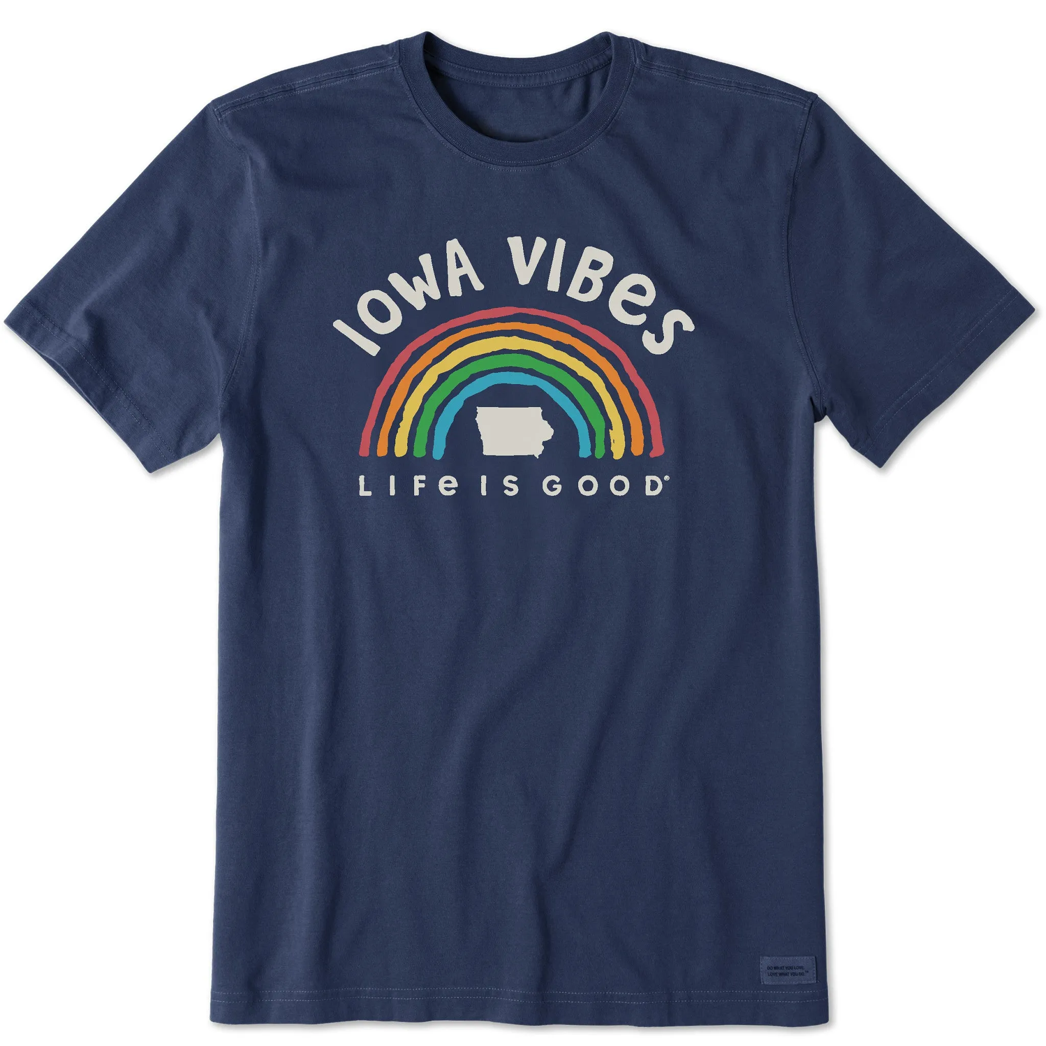 Men's Iowa Rainbow Vibes Short Sleeve Crusher Tee Basic Wear All-day style