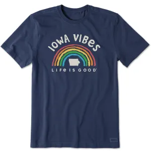Men's Iowa Rainbow Vibes Short Sleeve Crusher Tee OekoTexCertified